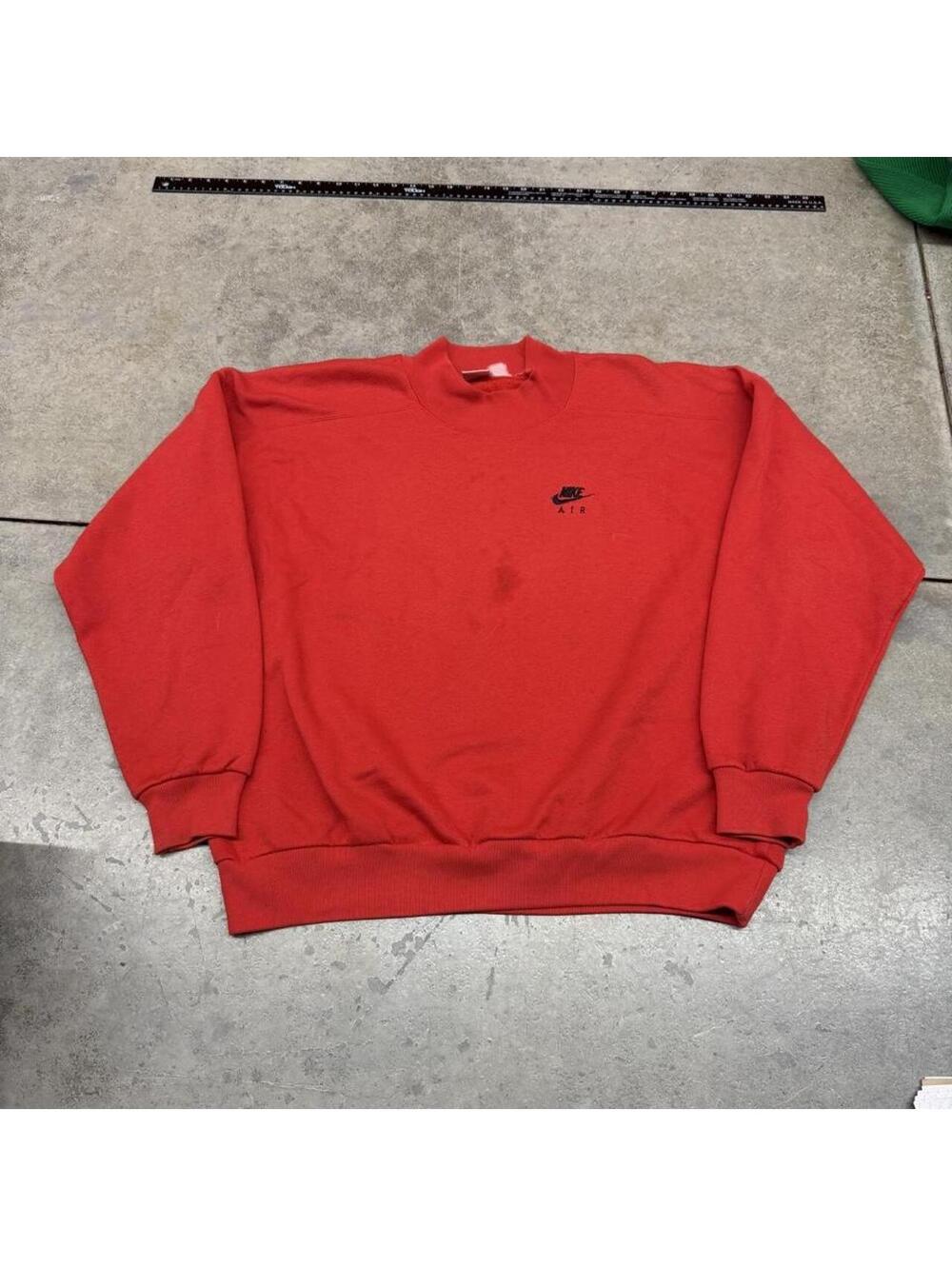 vintage nike air made in usa red and black crewneck size xl HAS STAIN